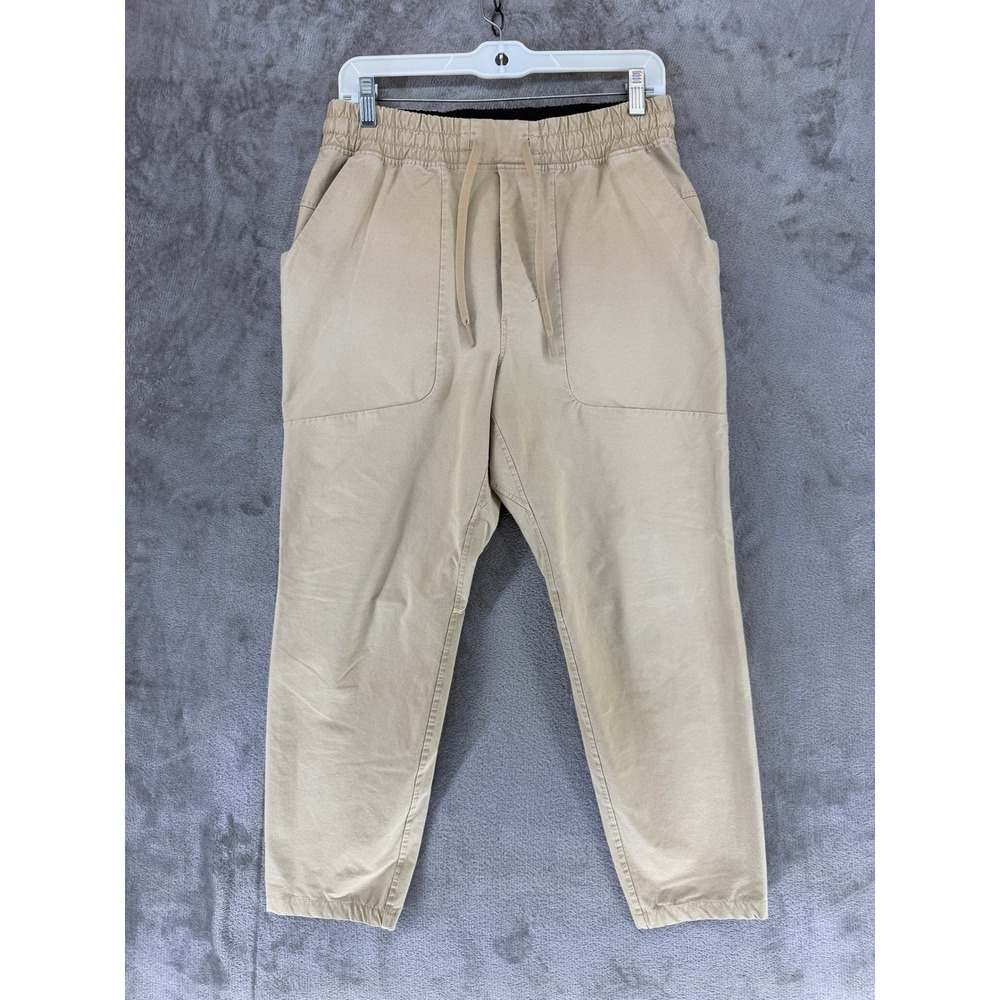 Lululemon Lab Mens Jogger Pants Tan Khaki Elastic Waist Drawstring Size Medium